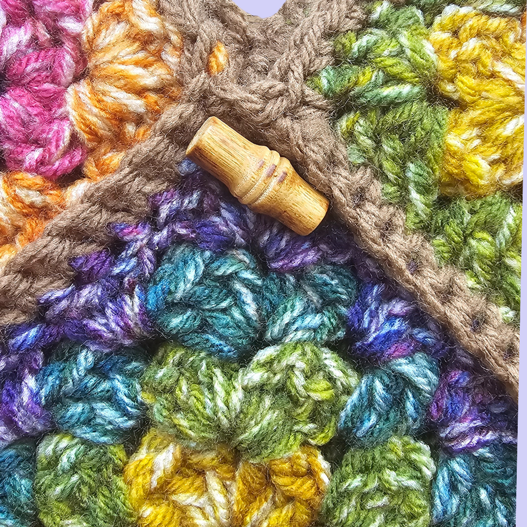 crochet rainbow shoulder bag