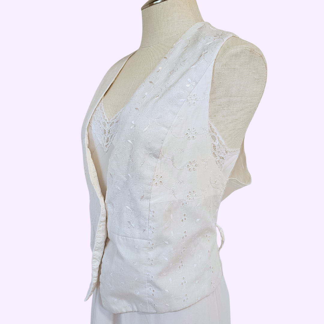 christina james white vest