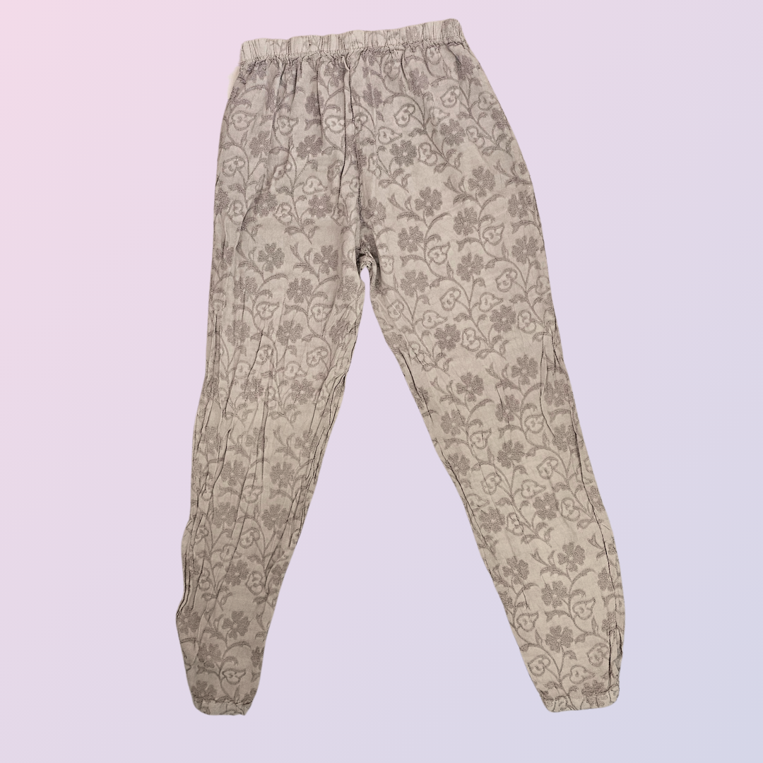 cp shades gray embroidered floral pants
