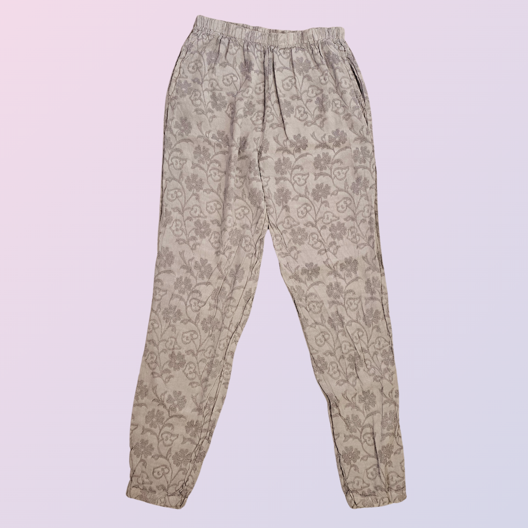 cp shades gray embroidered floral pants