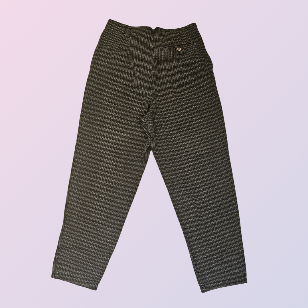whitestag green & tan high rise plaid pants