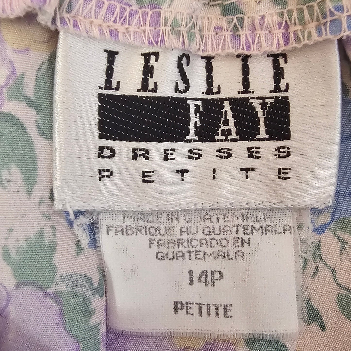 leslie fay pastel blue & floral midi skirt