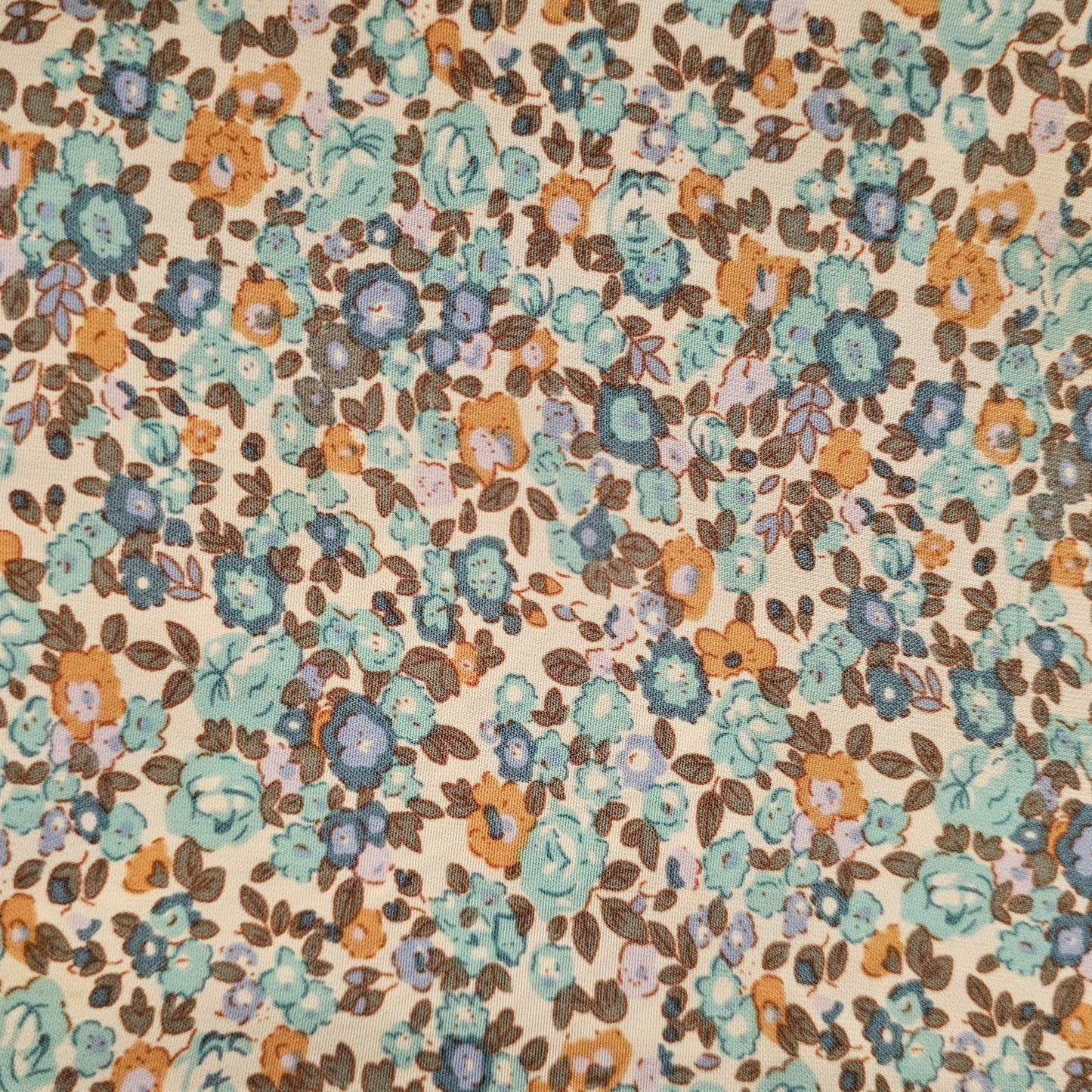 blair brown & blue floral knee length skirt