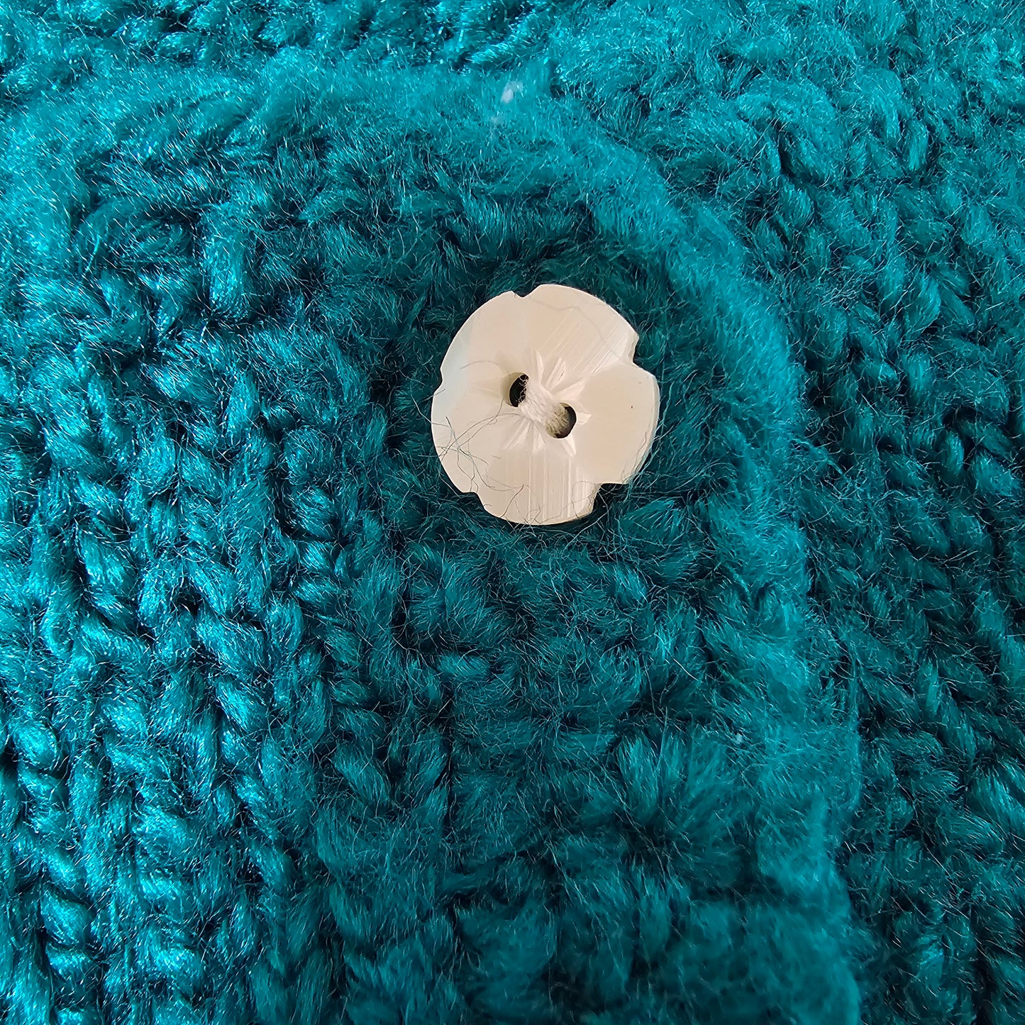 carol reed teal flower button cardigan