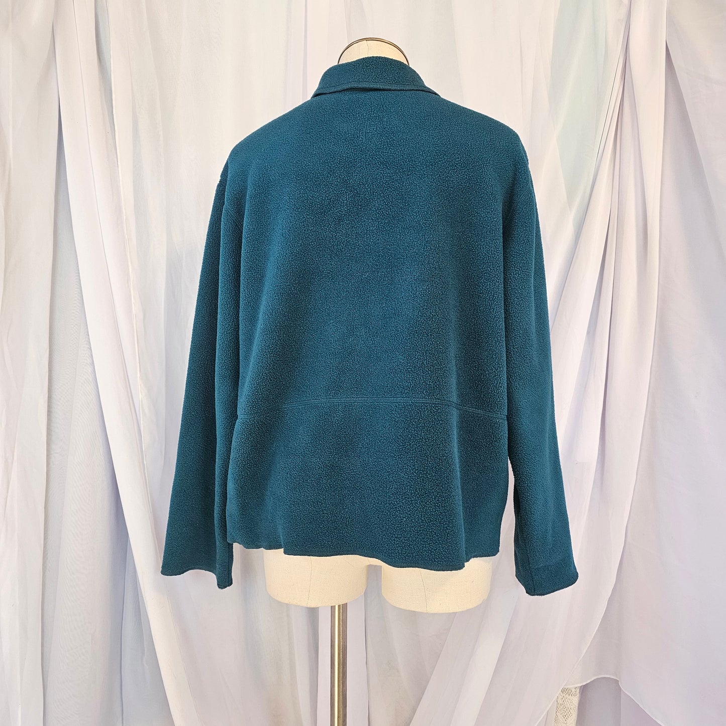 freeport studio teal fleece plaid jacket
