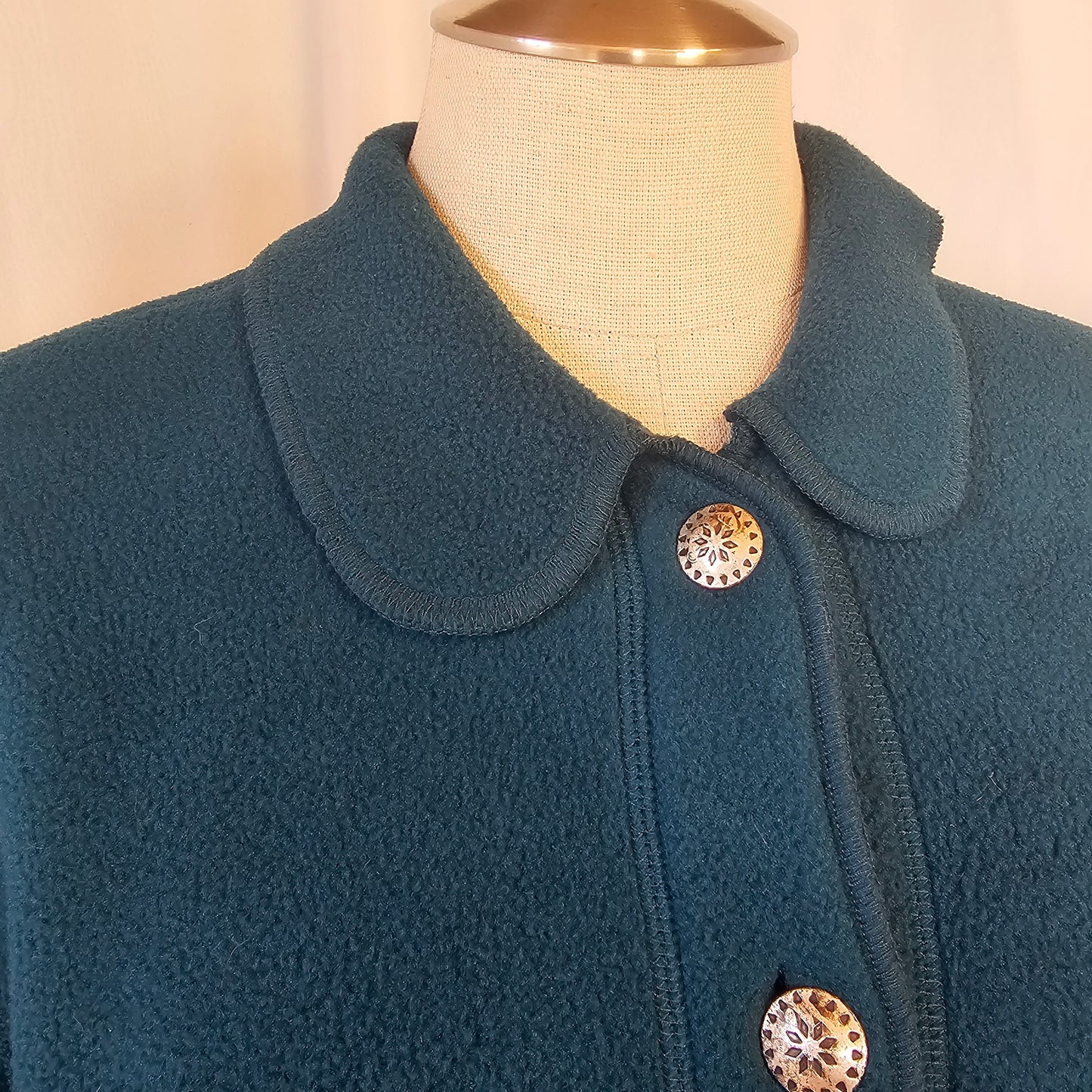 freeport studio teal fleece plaid jacket