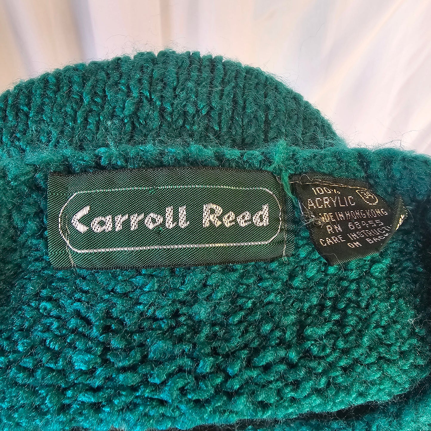 carol reed teal flower button cardigan