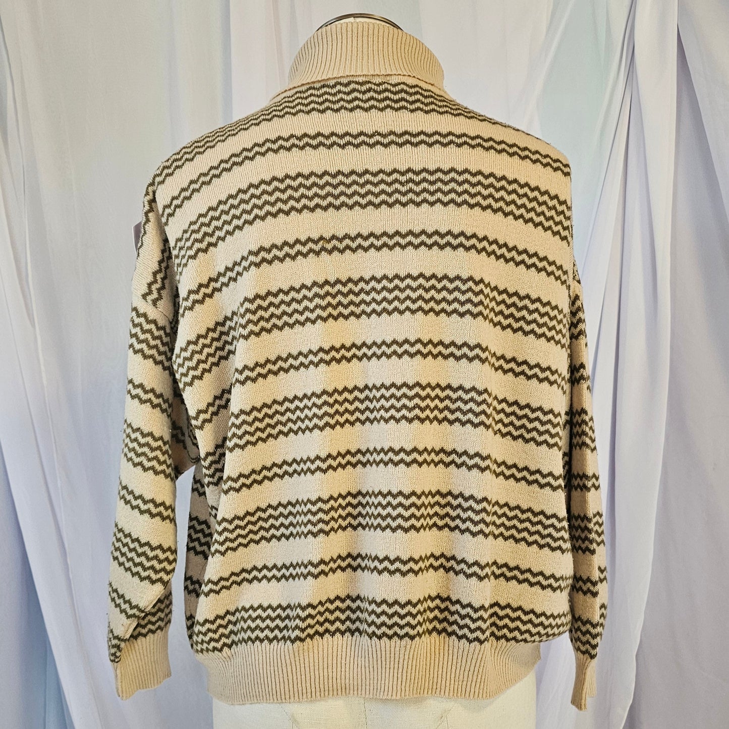 eileen tan and green chevron sweater