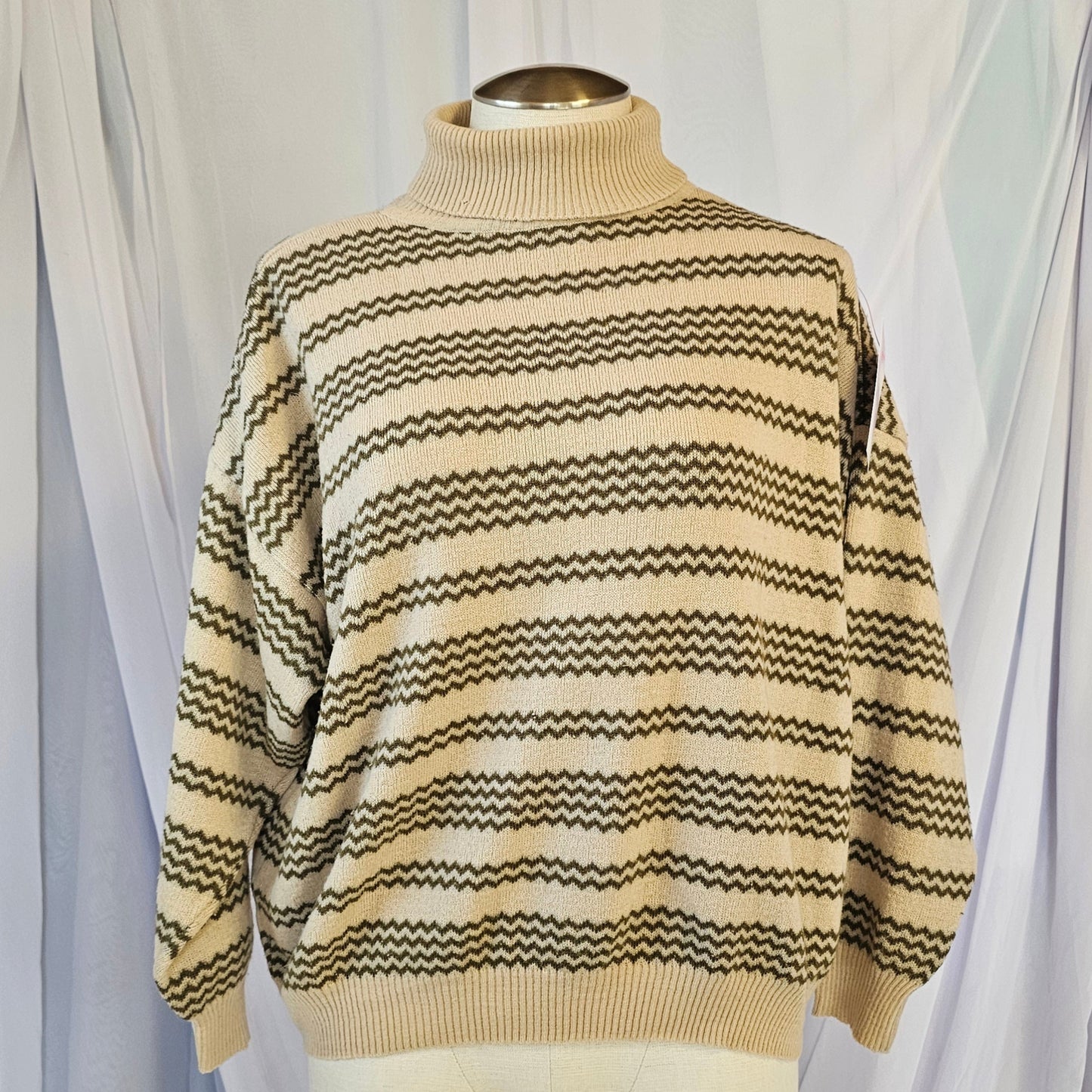 eileen tan and green chevron sweater