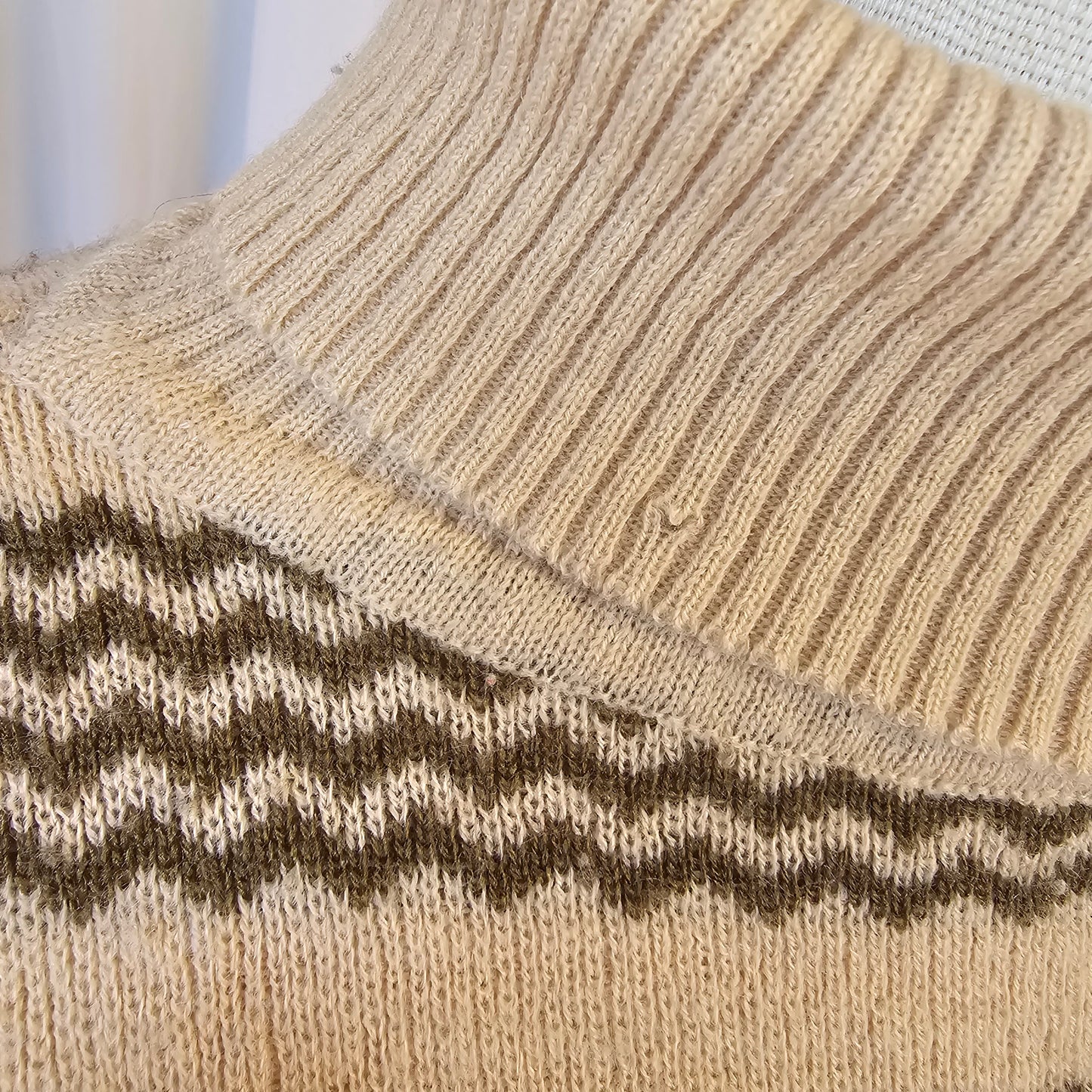 eileen tan and green chevron sweater
