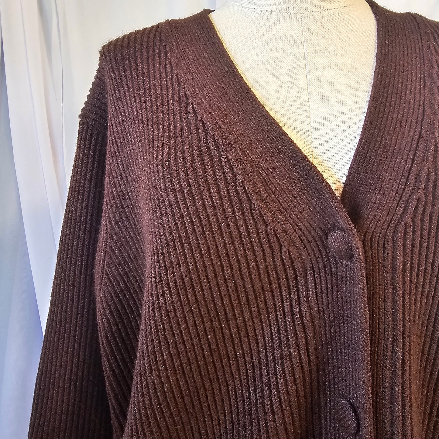 yarnworks chocolate brown cardigan