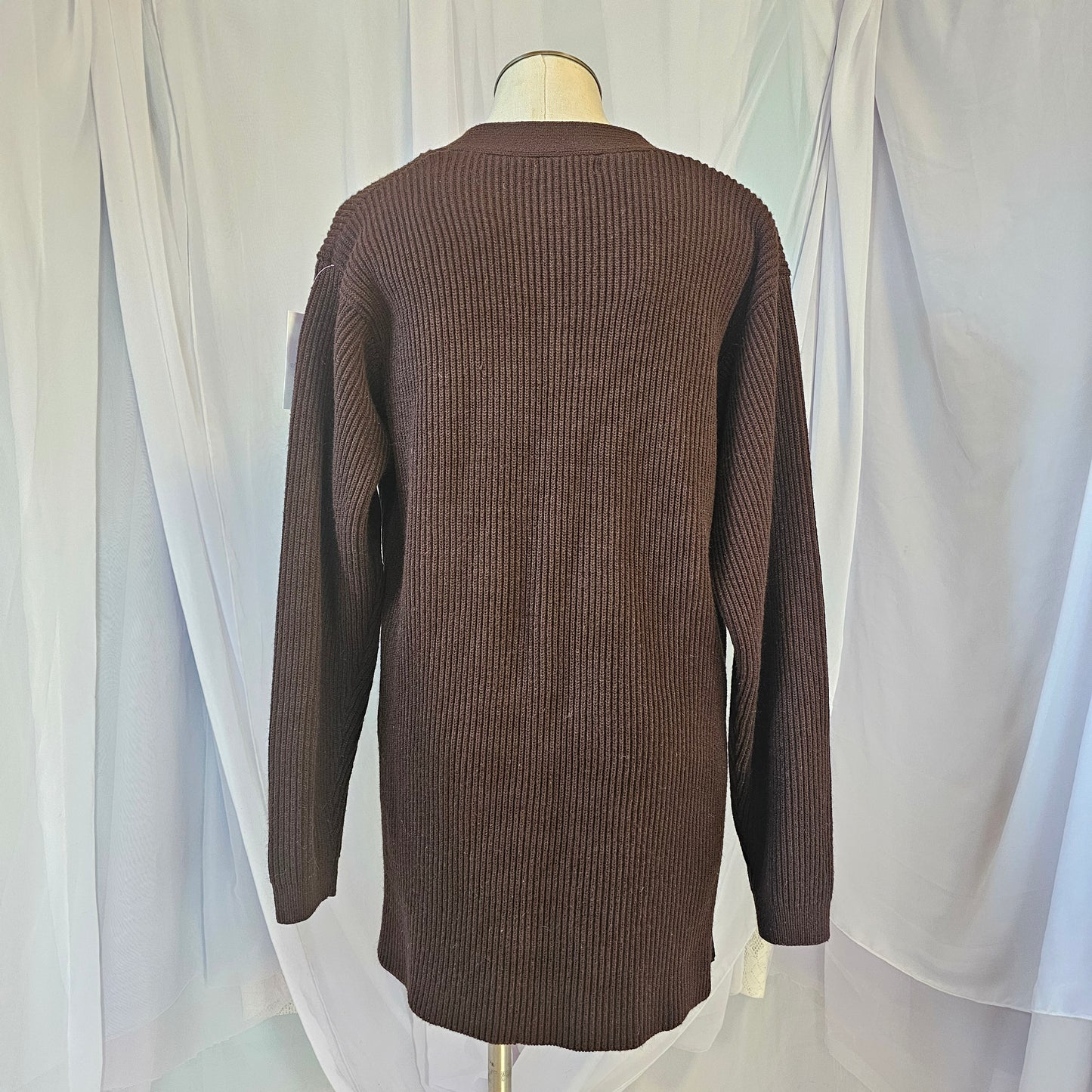 yarnworks chocolate brown cardigan