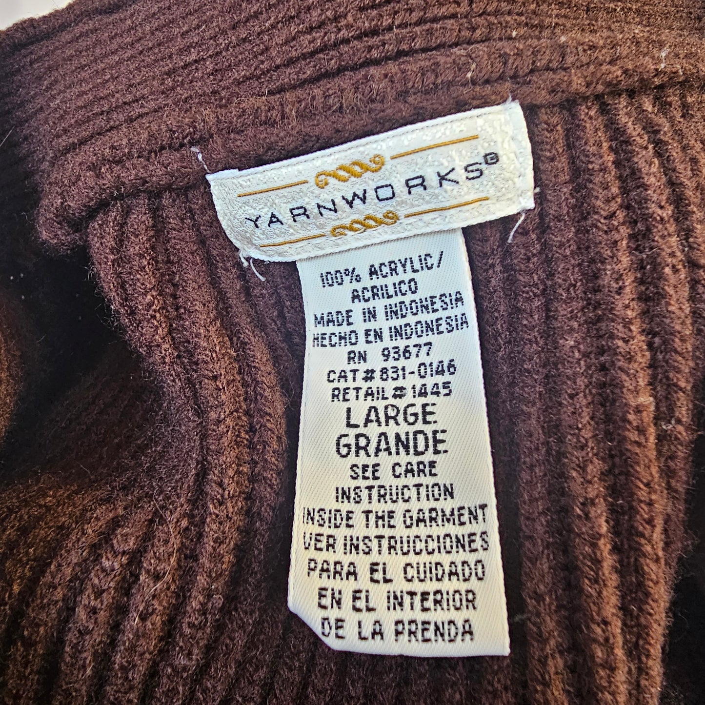 yarnworks chocolate brown cardigan