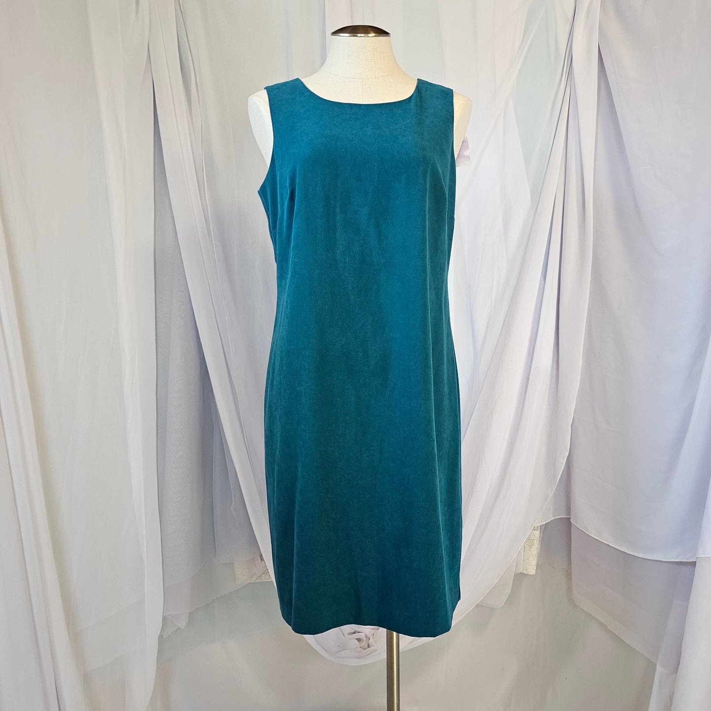 studio I petite teal knee length sleeveless dress