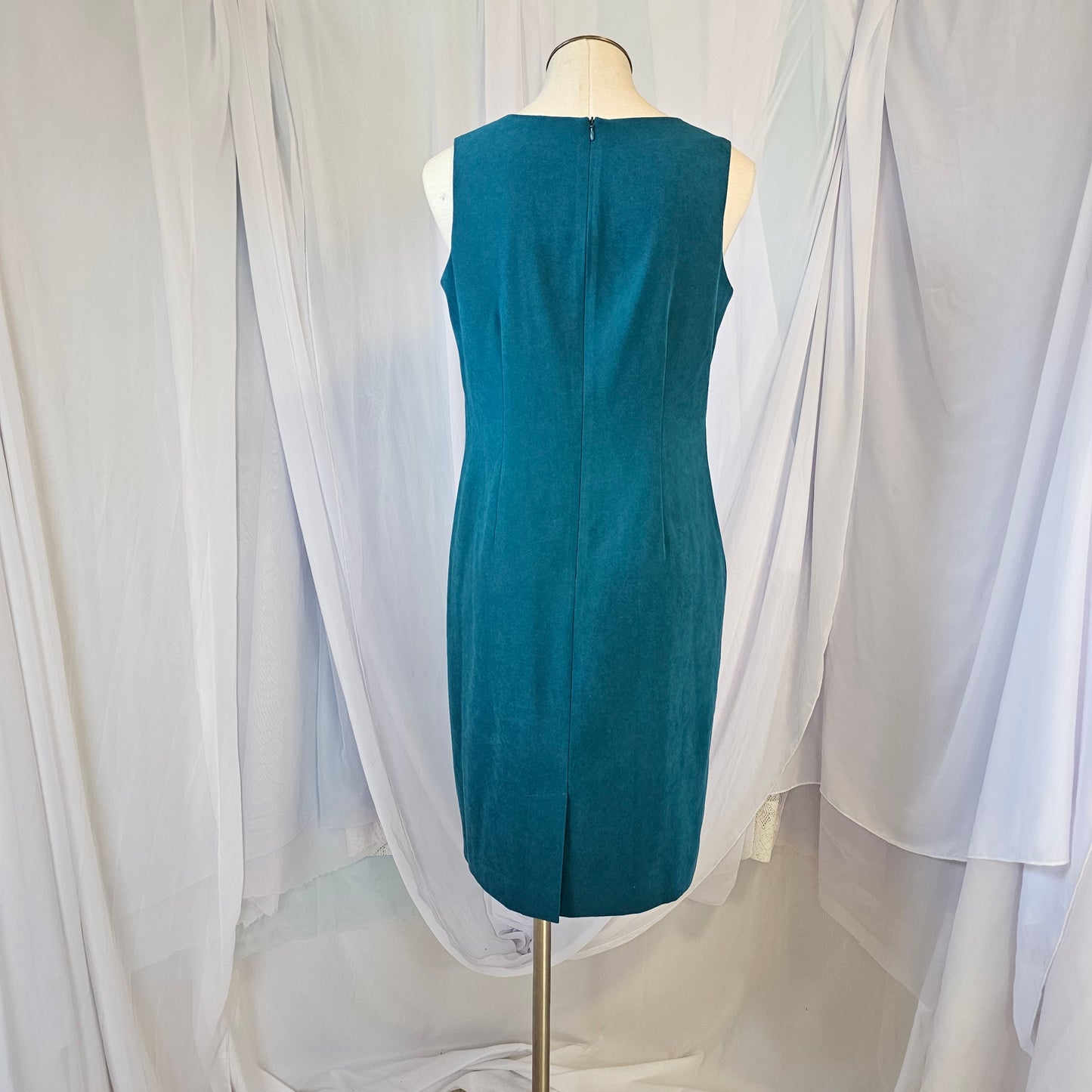 studio I petite teal knee length sleeveless dress