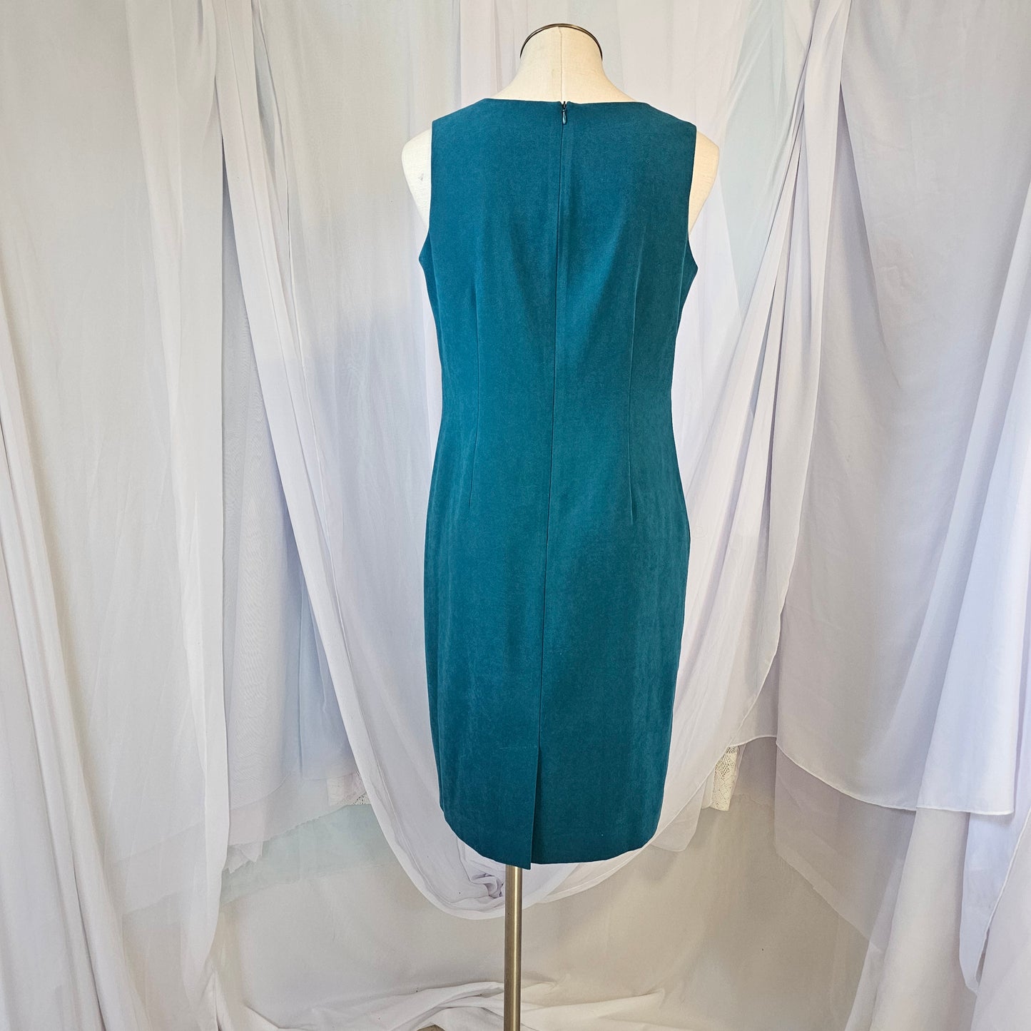 studio I petite teal knee length sleeveless dress