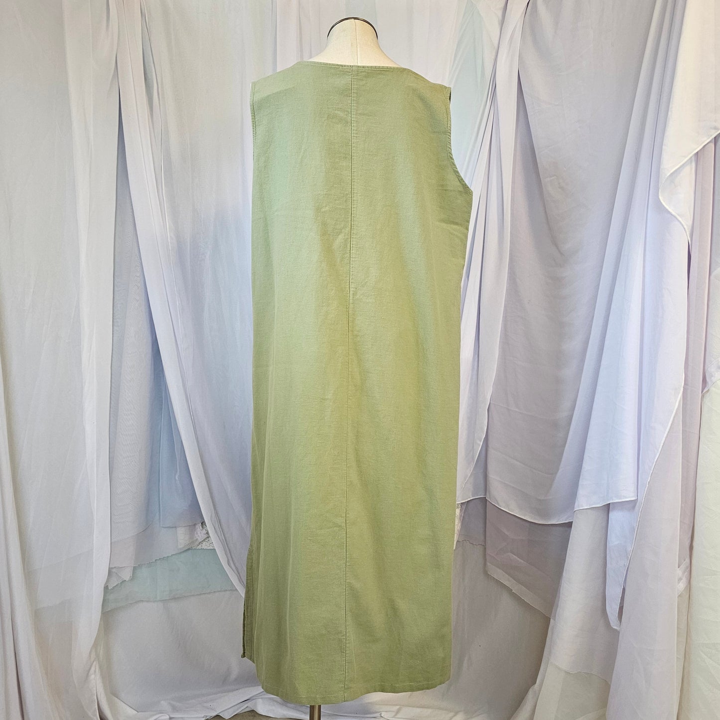 better than basic green sleeveless embroidered maxi dress
