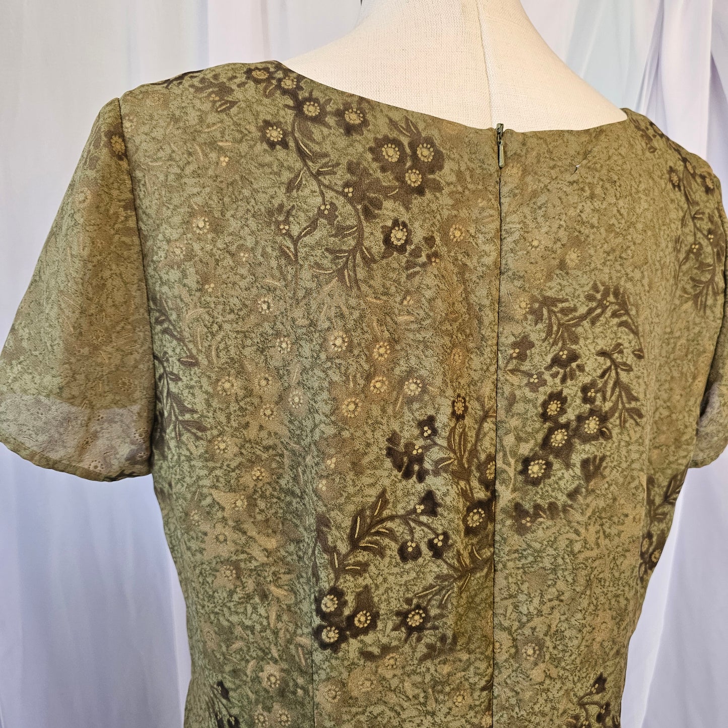 agb green maxi floral print dress