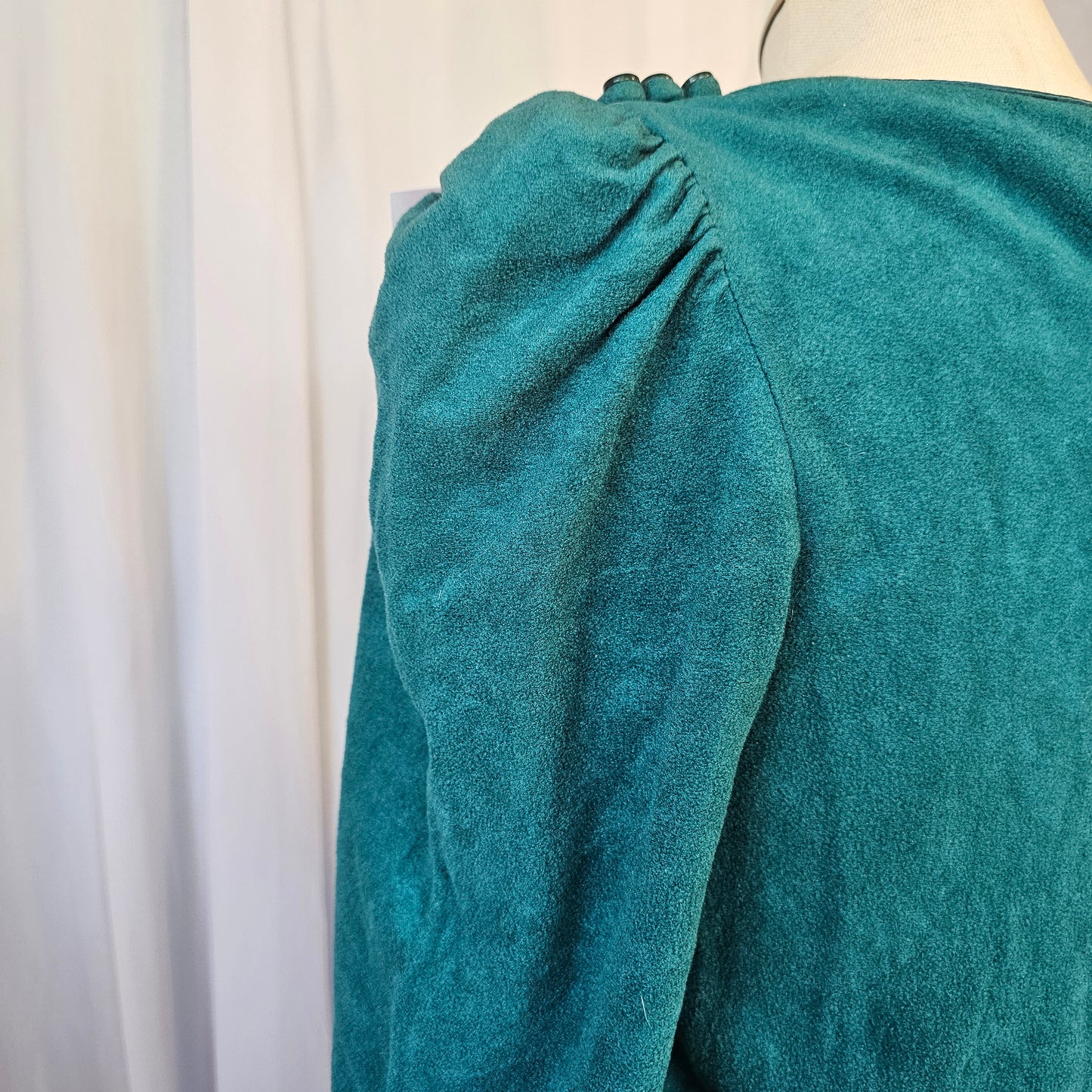 unbranded teal puff sleeve dress