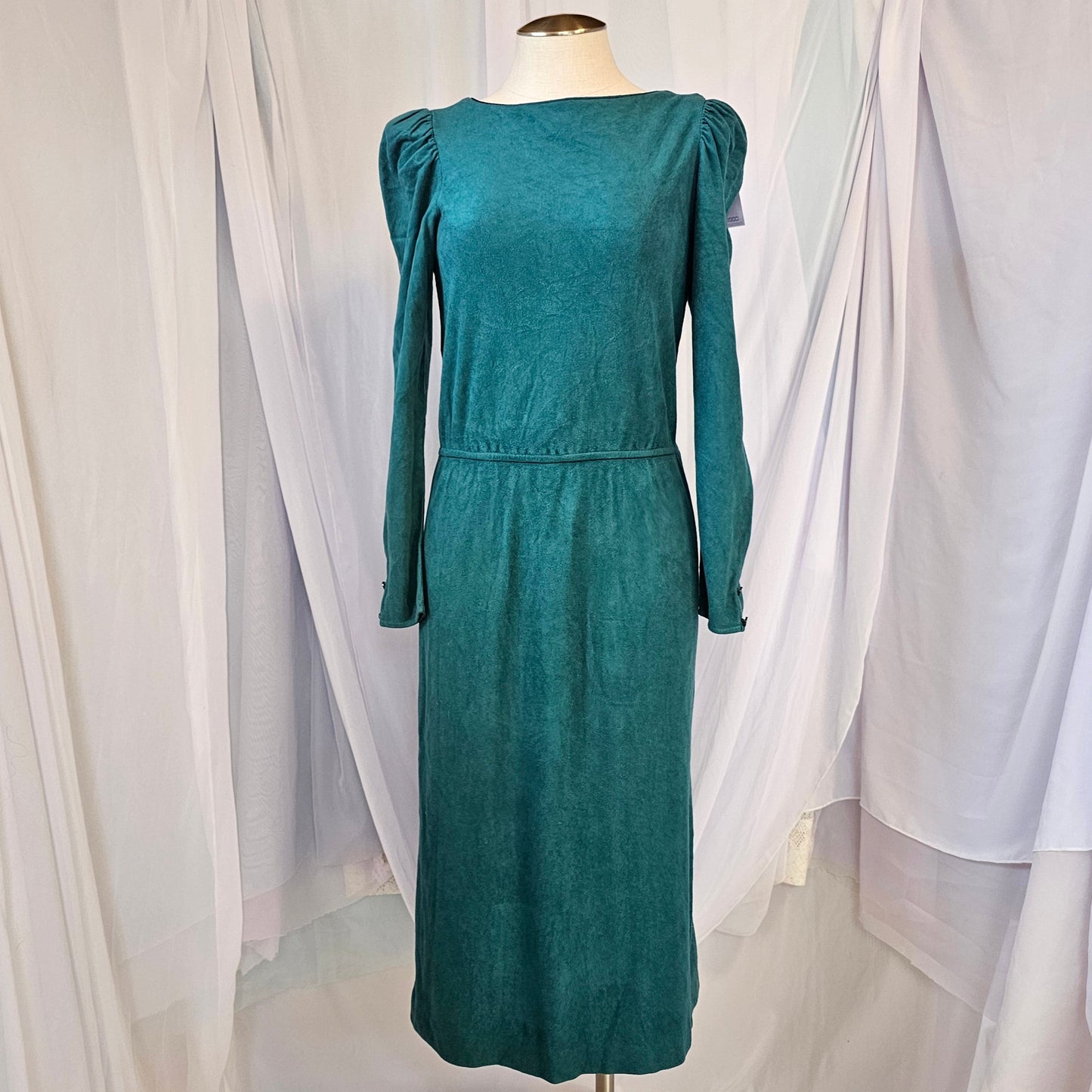 unbranded teal puff sleeve dress