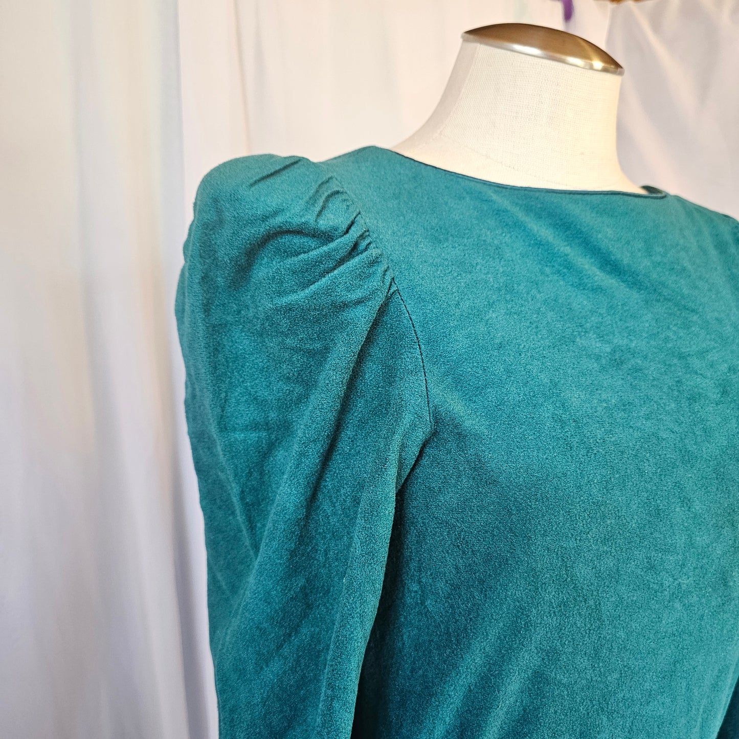 unbranded teal puff sleeve dress