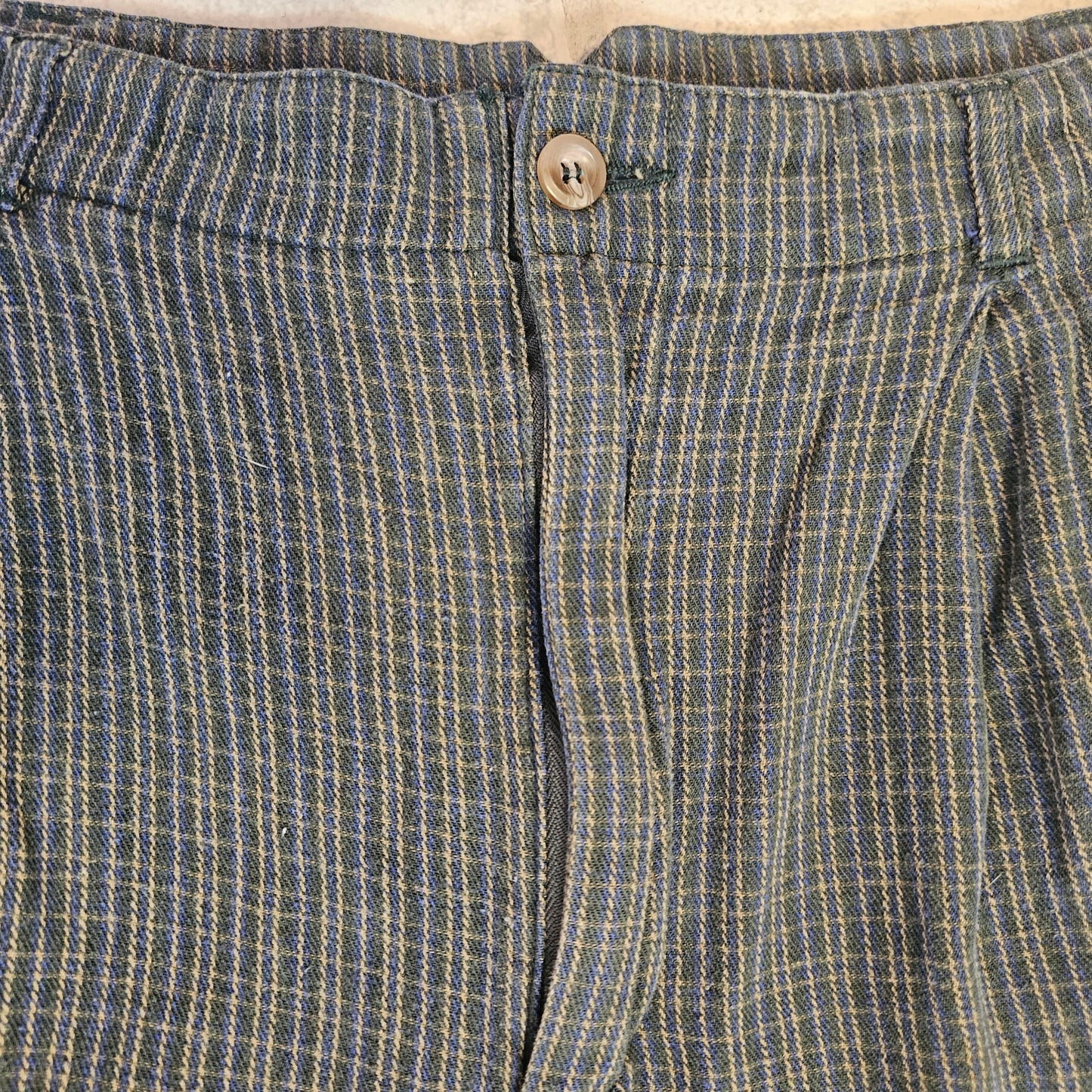 whitestag green & tan high rise plaid pants