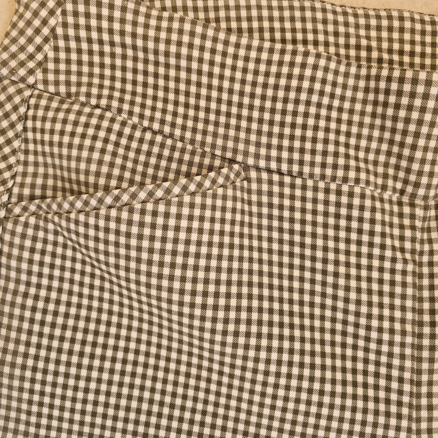 chicos green and ivory gingham pants