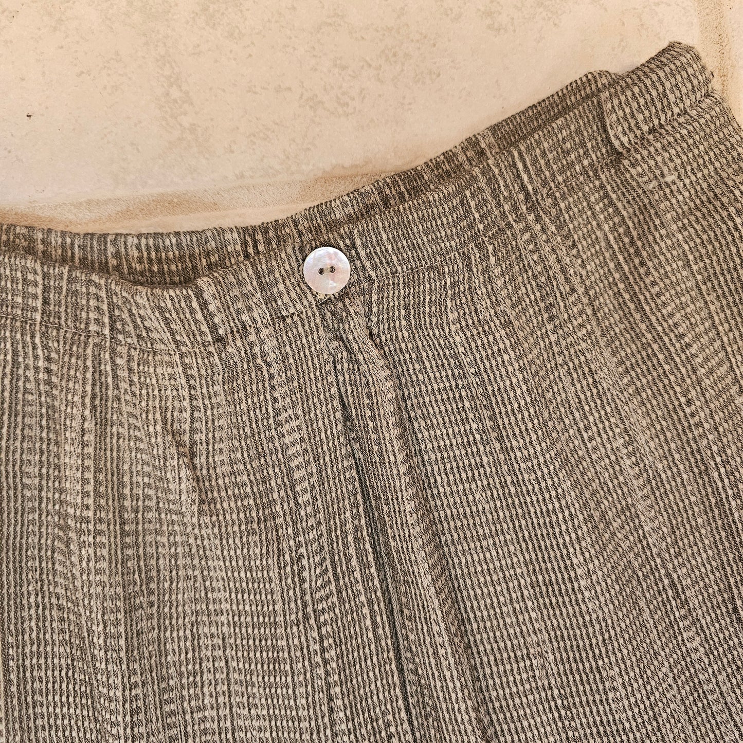 jay peters high rise green textured pants