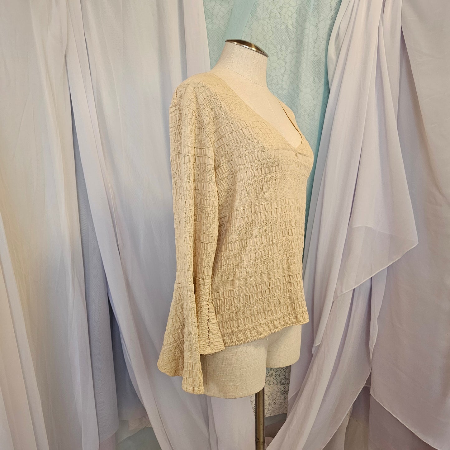 fashion bug ivory bell sleeve top