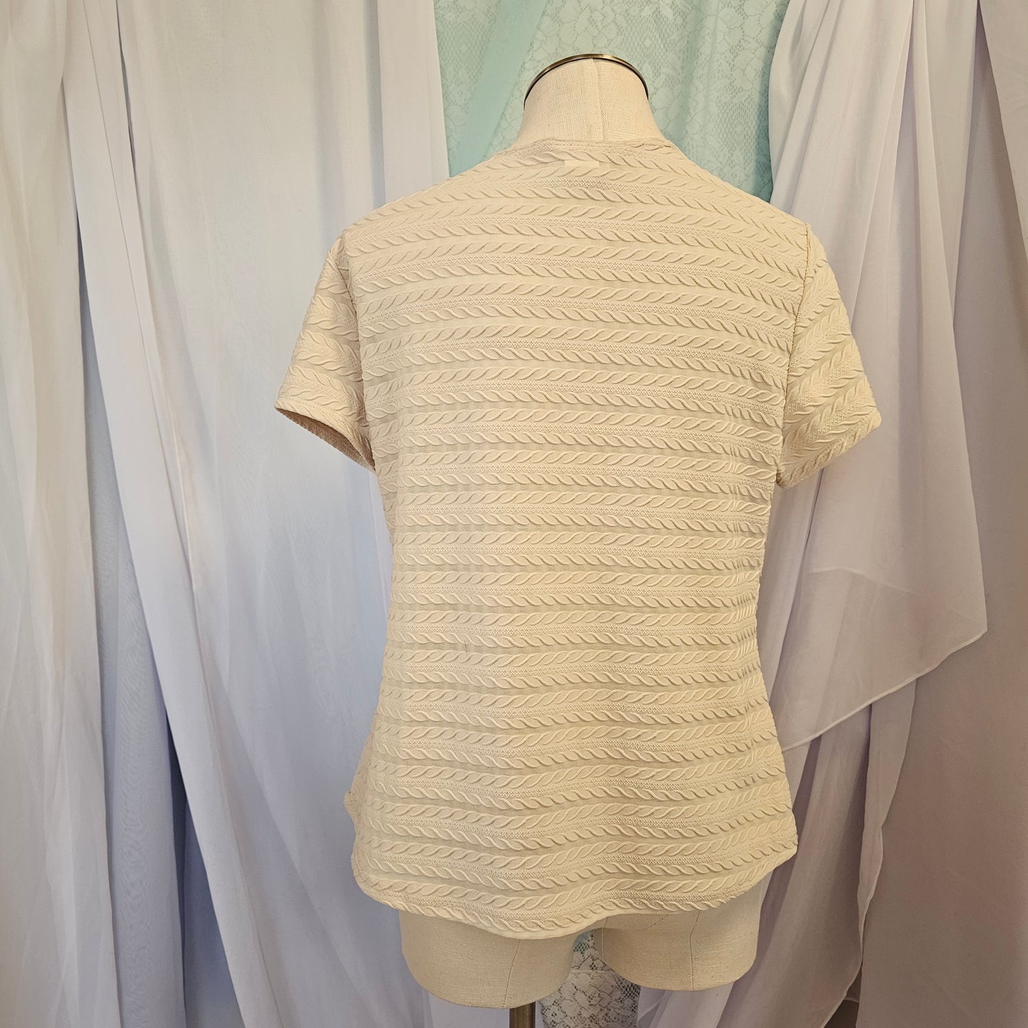 nicola ivory texture stripe top