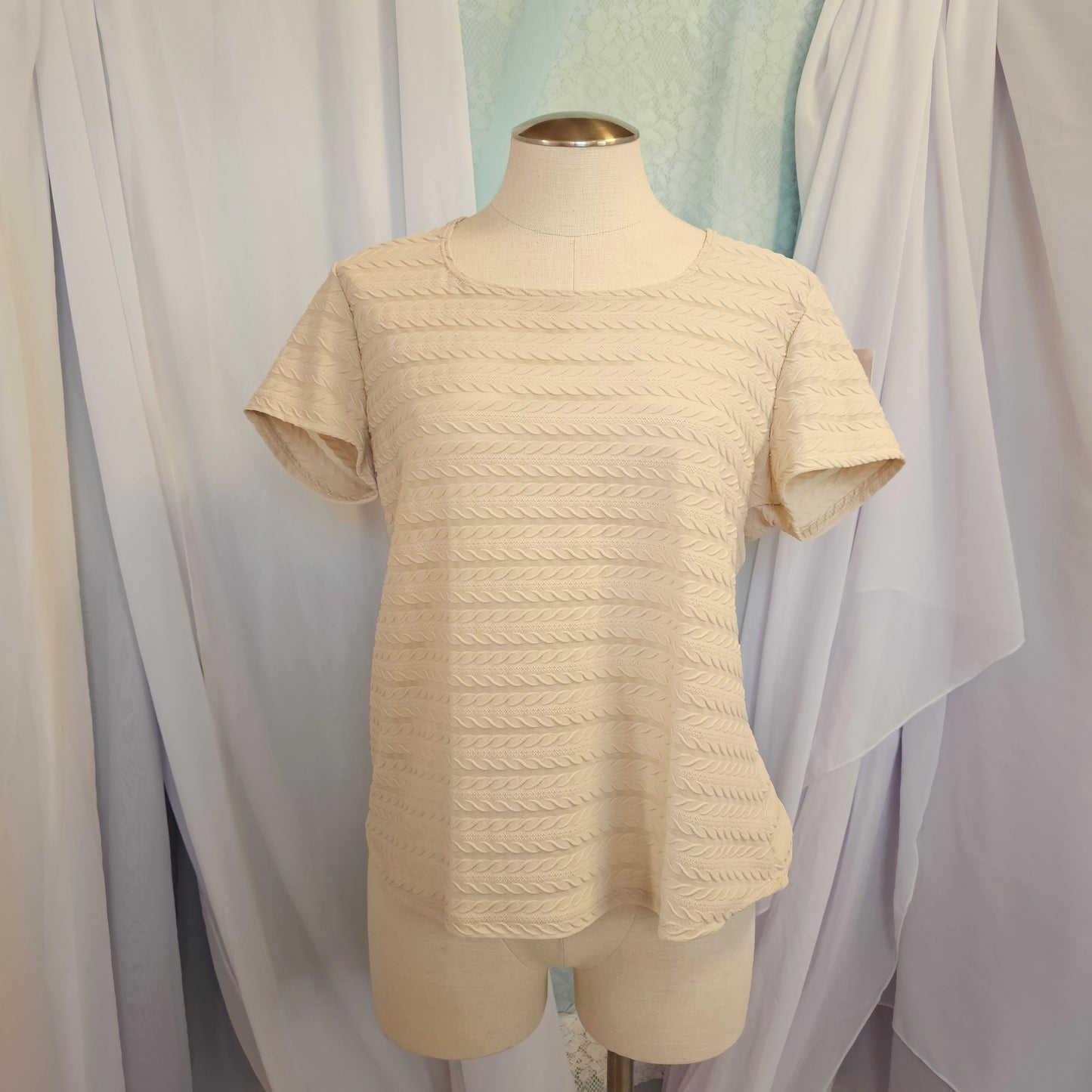 nicola ivory texture stripe top