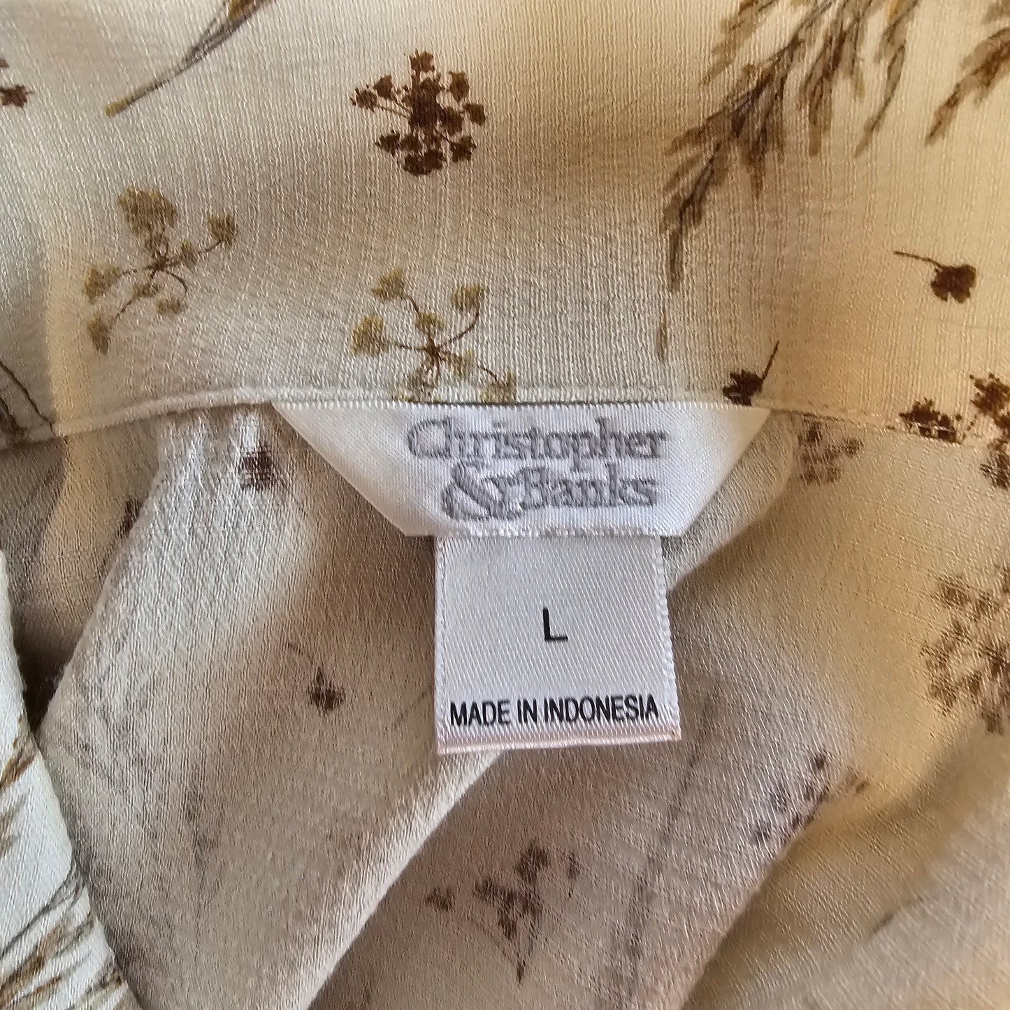 christopher & banks ivory floral button down