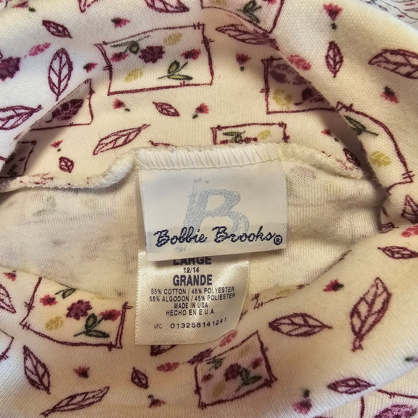 bobby brooks turtleneck multi maroon floral