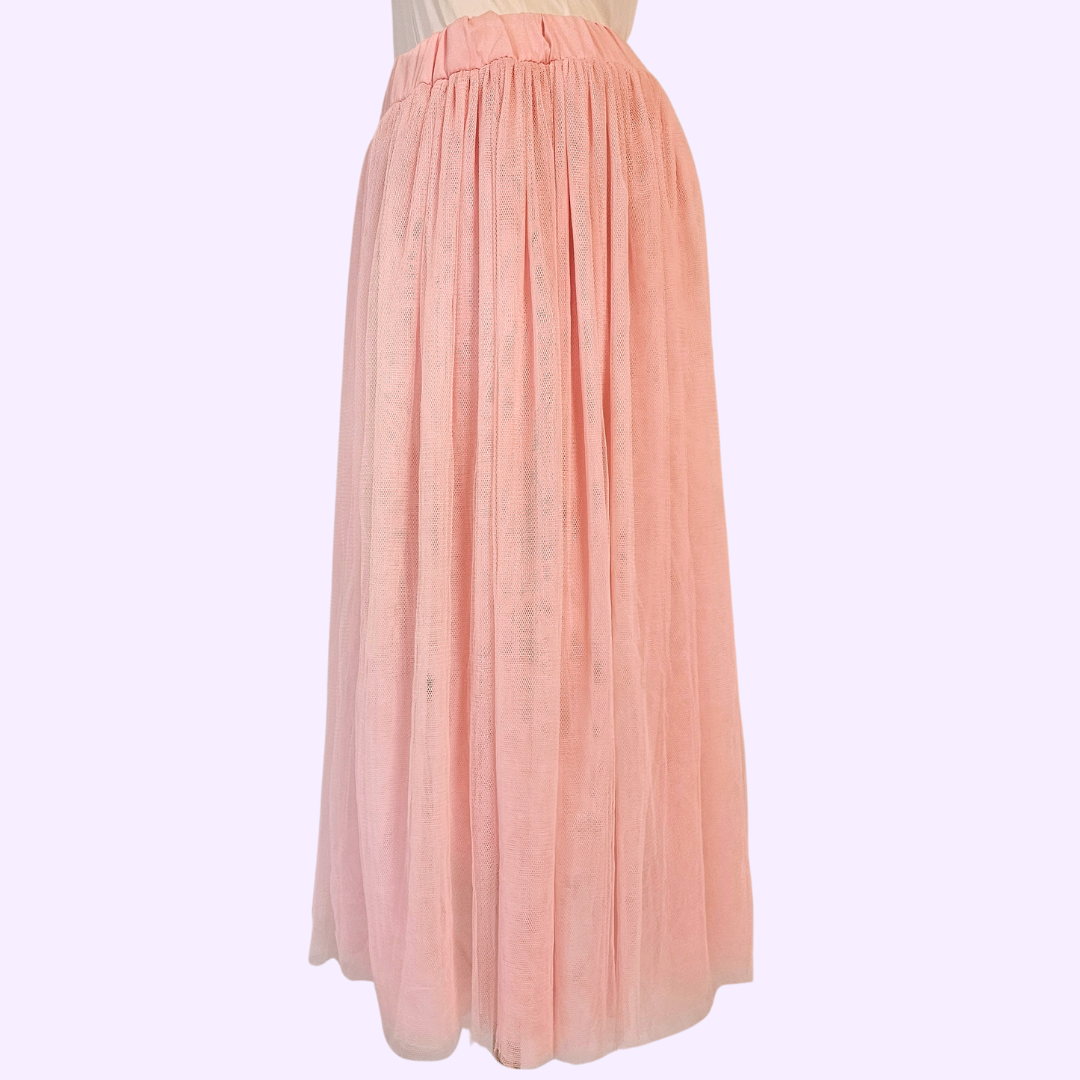 unbranded pink tulle midi skirt