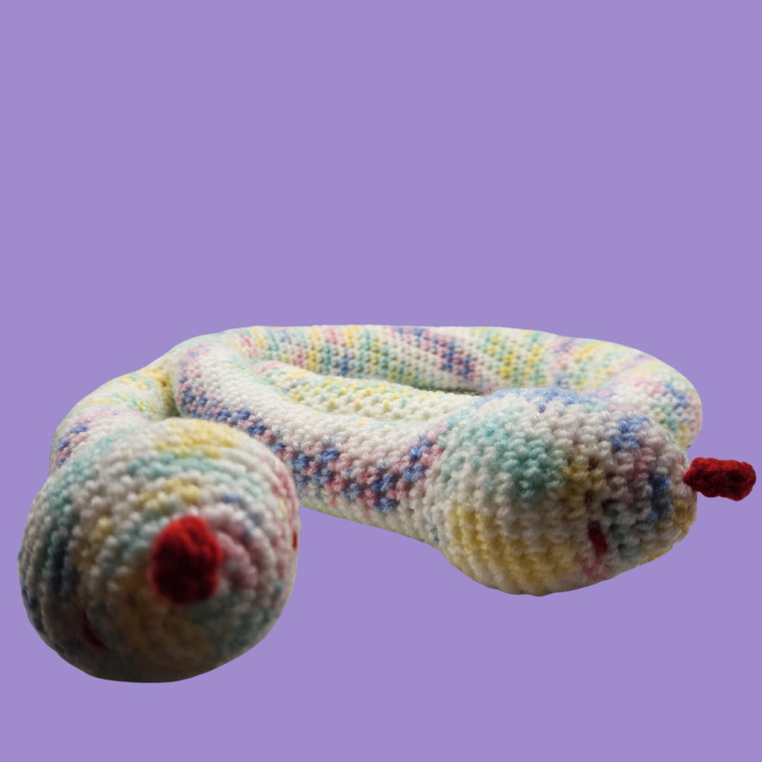 crochet two-headed snake stuffie