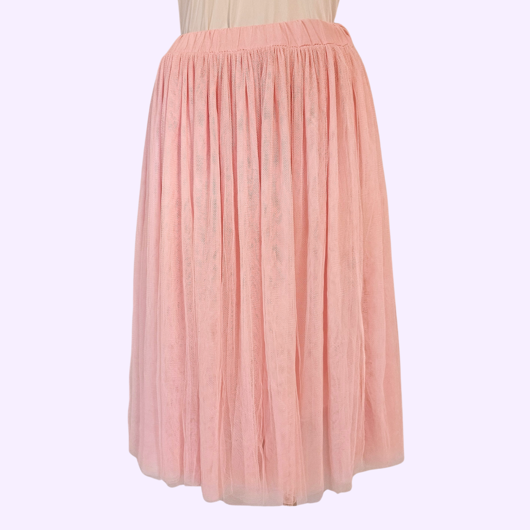 unbranded pink tulle midi skirt