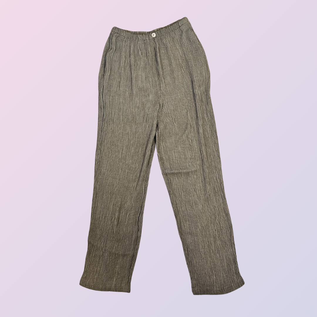 jay peters high rise green textured pants