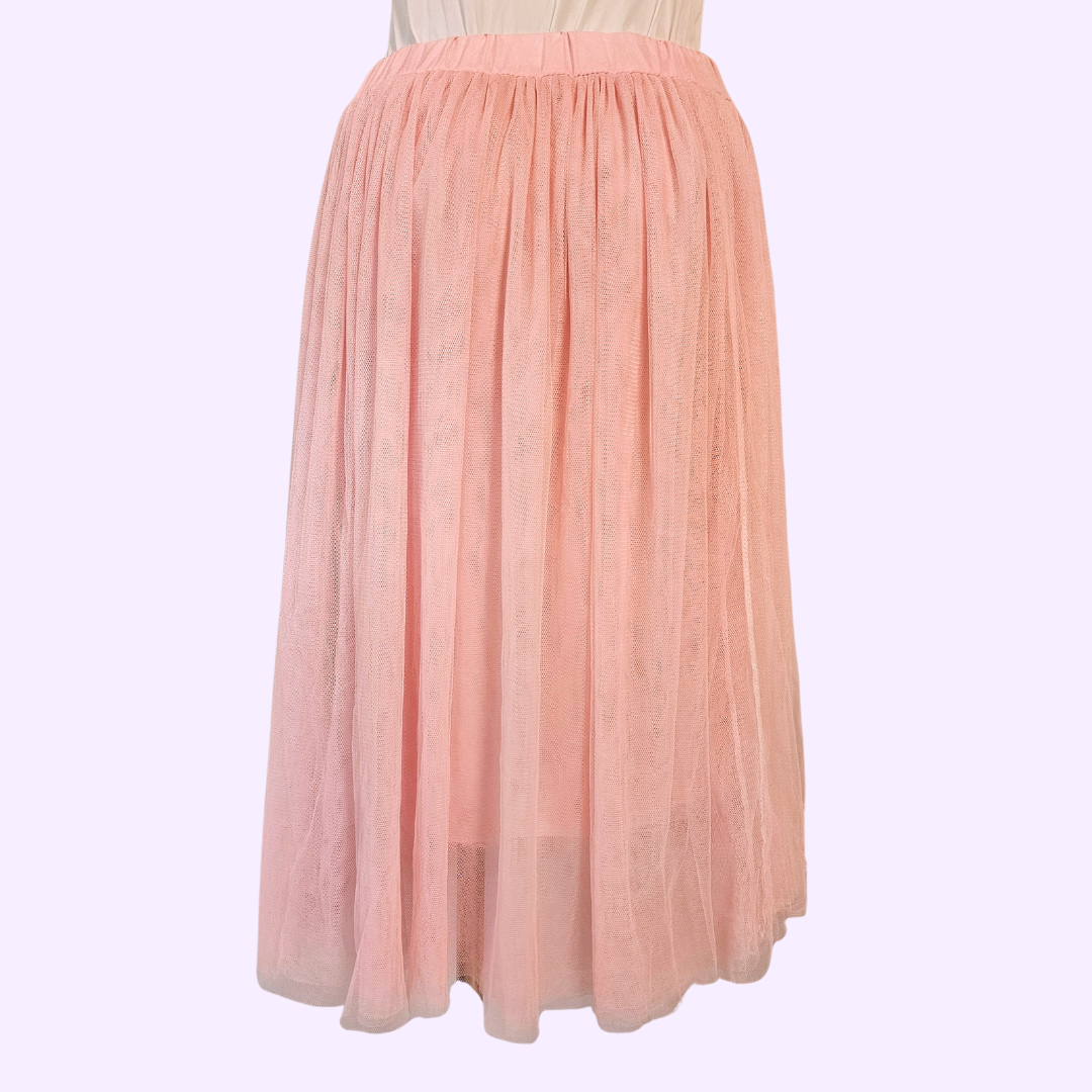unbranded pink tulle midi skirt