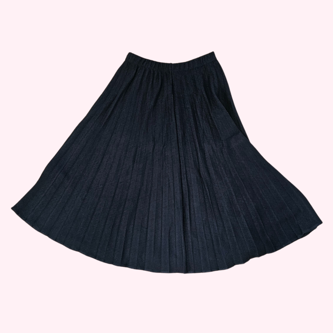 unbranded navy pleated midi skirt