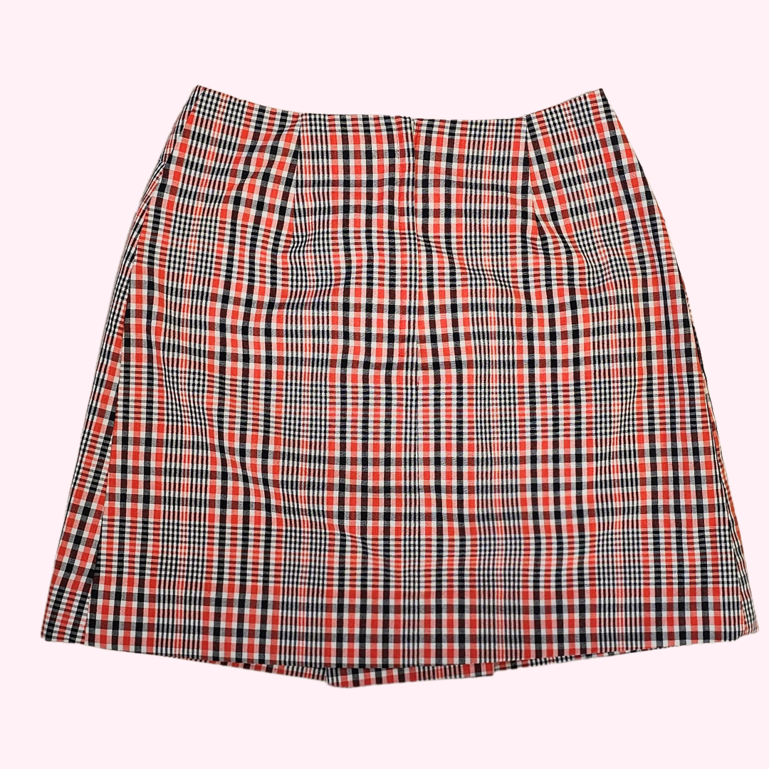 koratron red plaid mini skirt