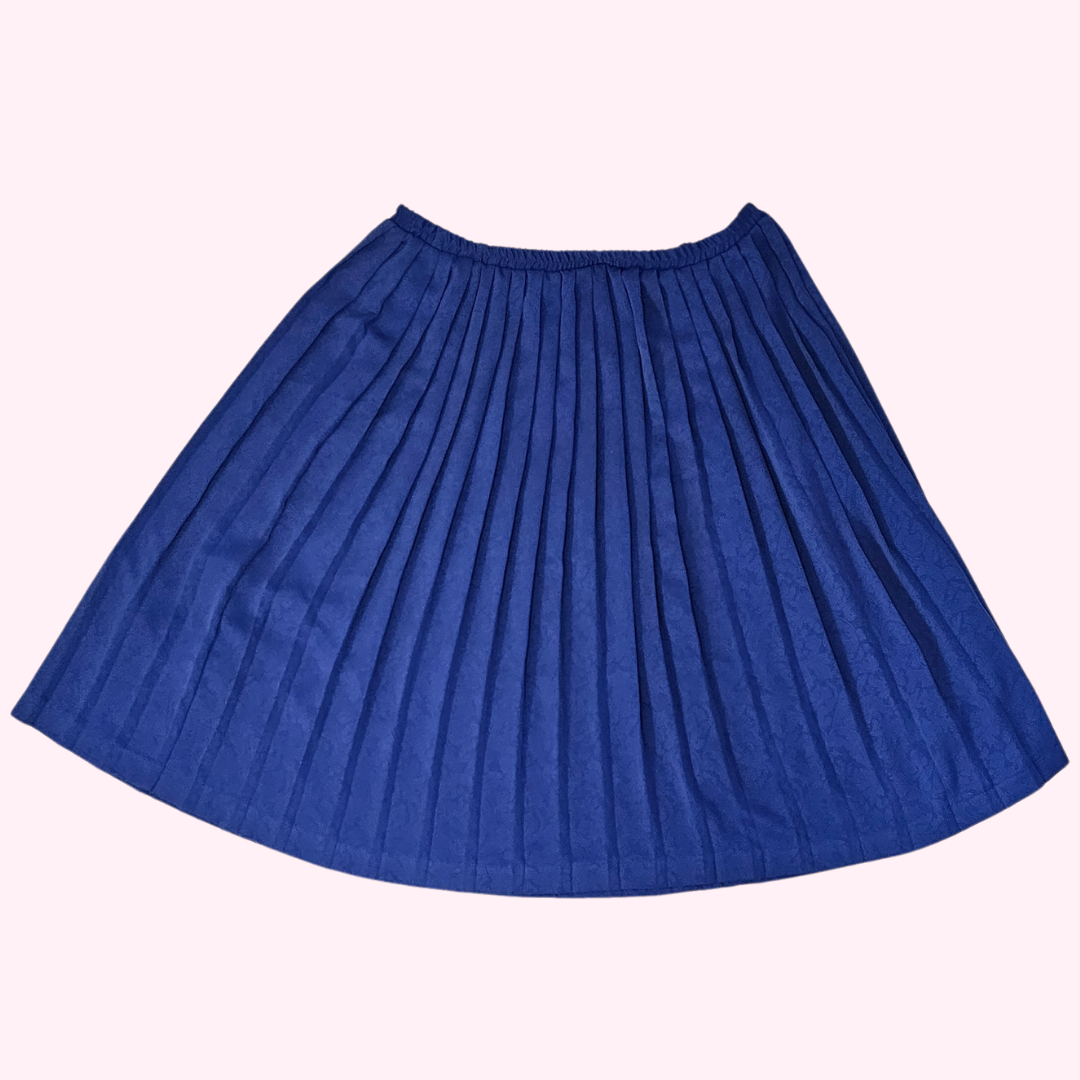 unbranded navy pleated paisley midi skirt