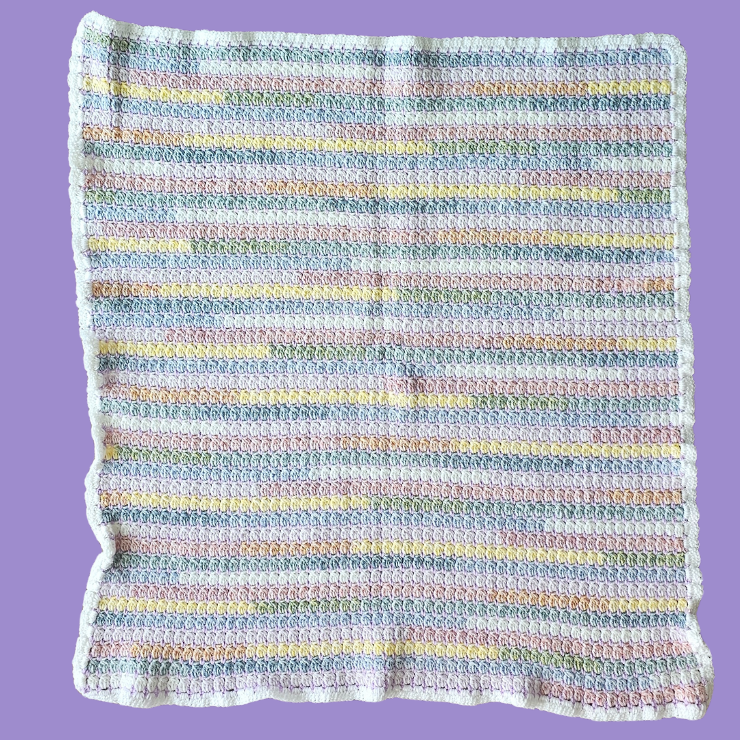 crochet rainbow stripe throw