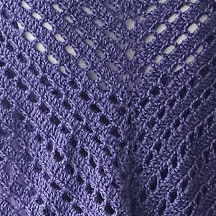 crochet eyelet lace triangle shawl