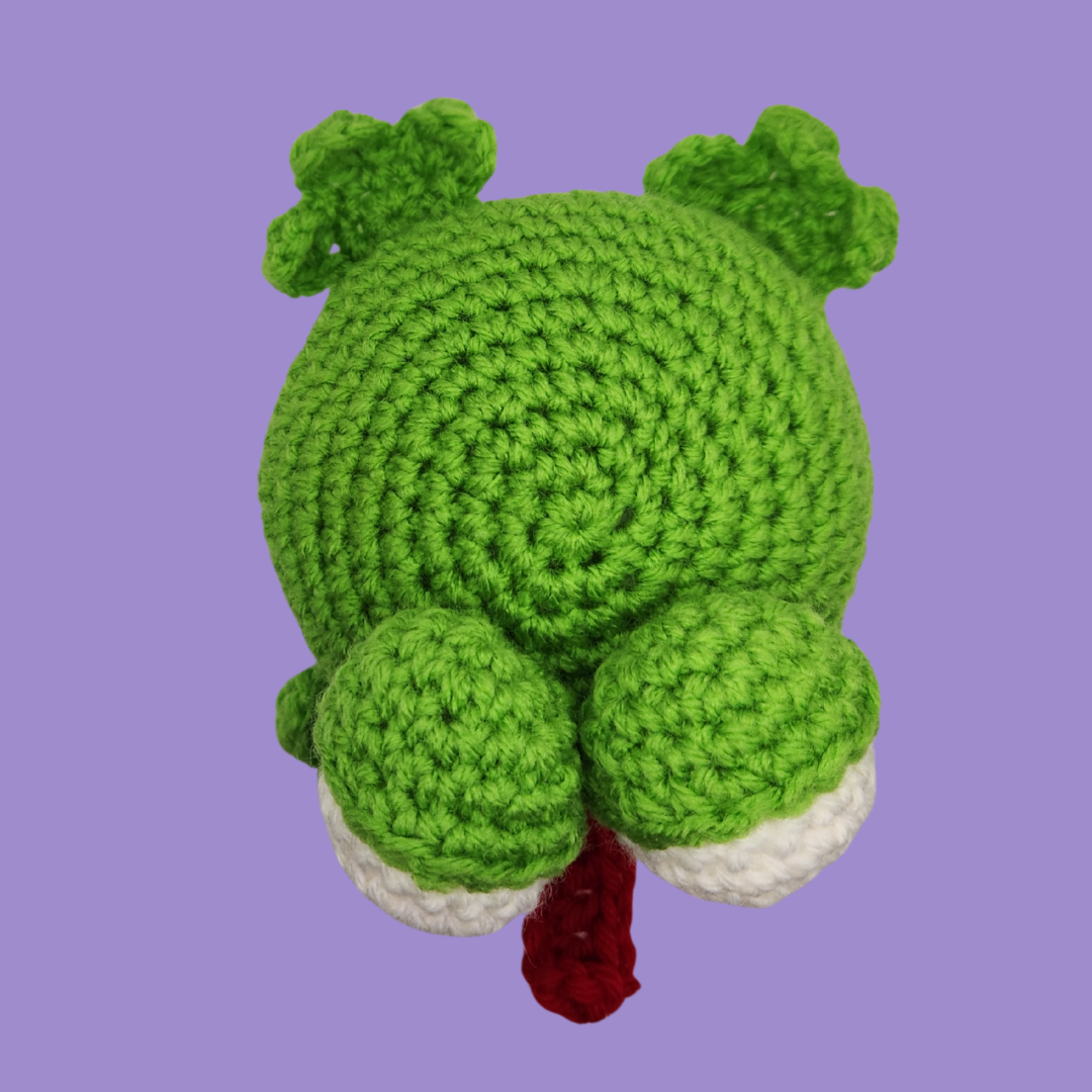 crochet frog stuffie