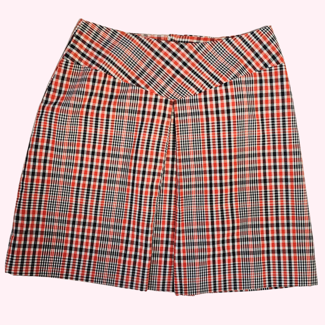 koratron red plaid mini skirt