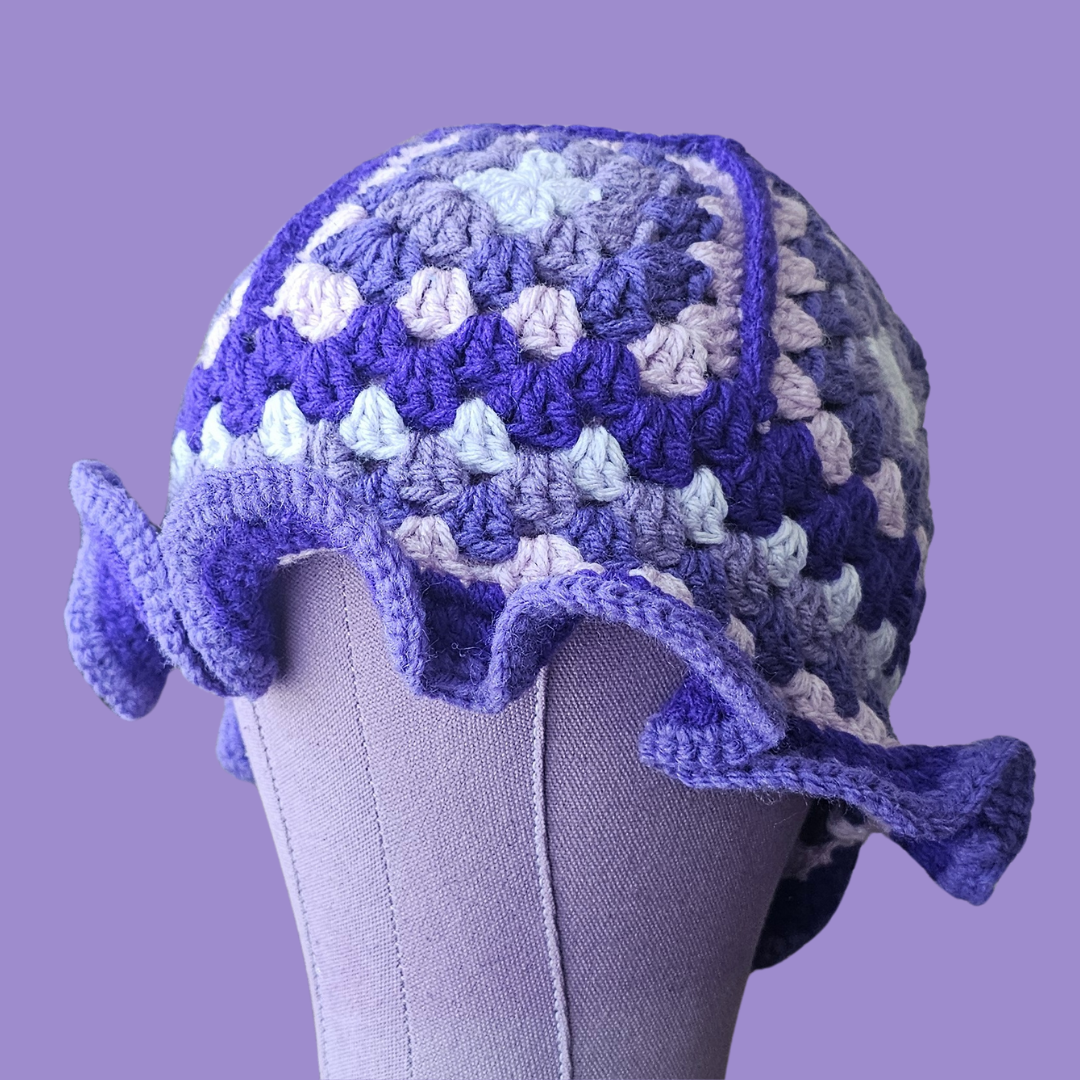 crochet granny square bucket hat