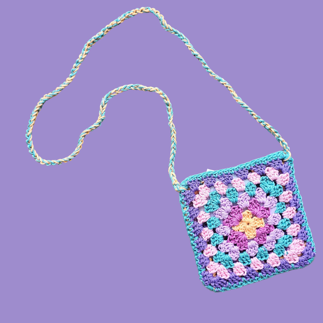 crochet granny square bag