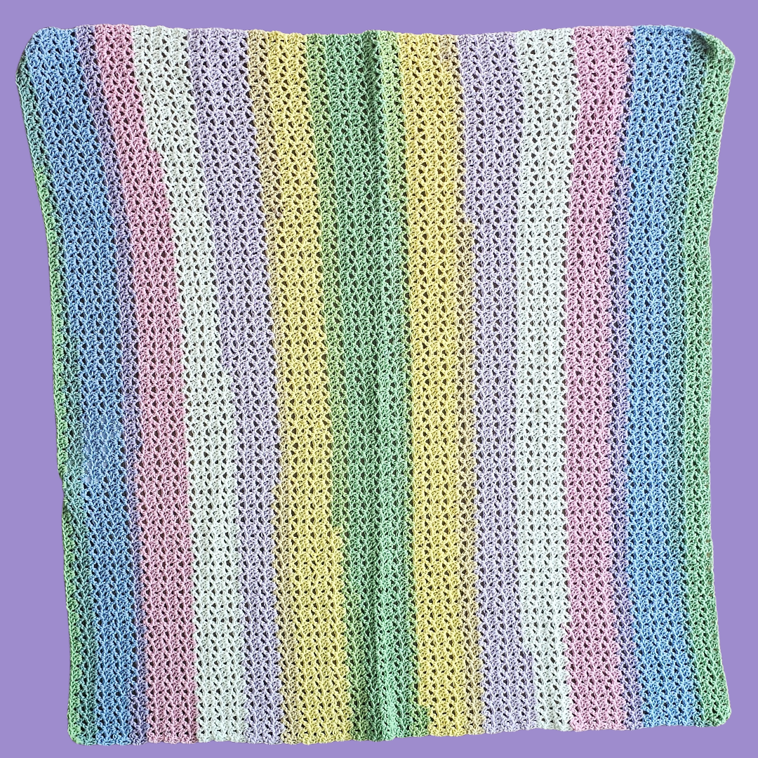 crochet striped throw