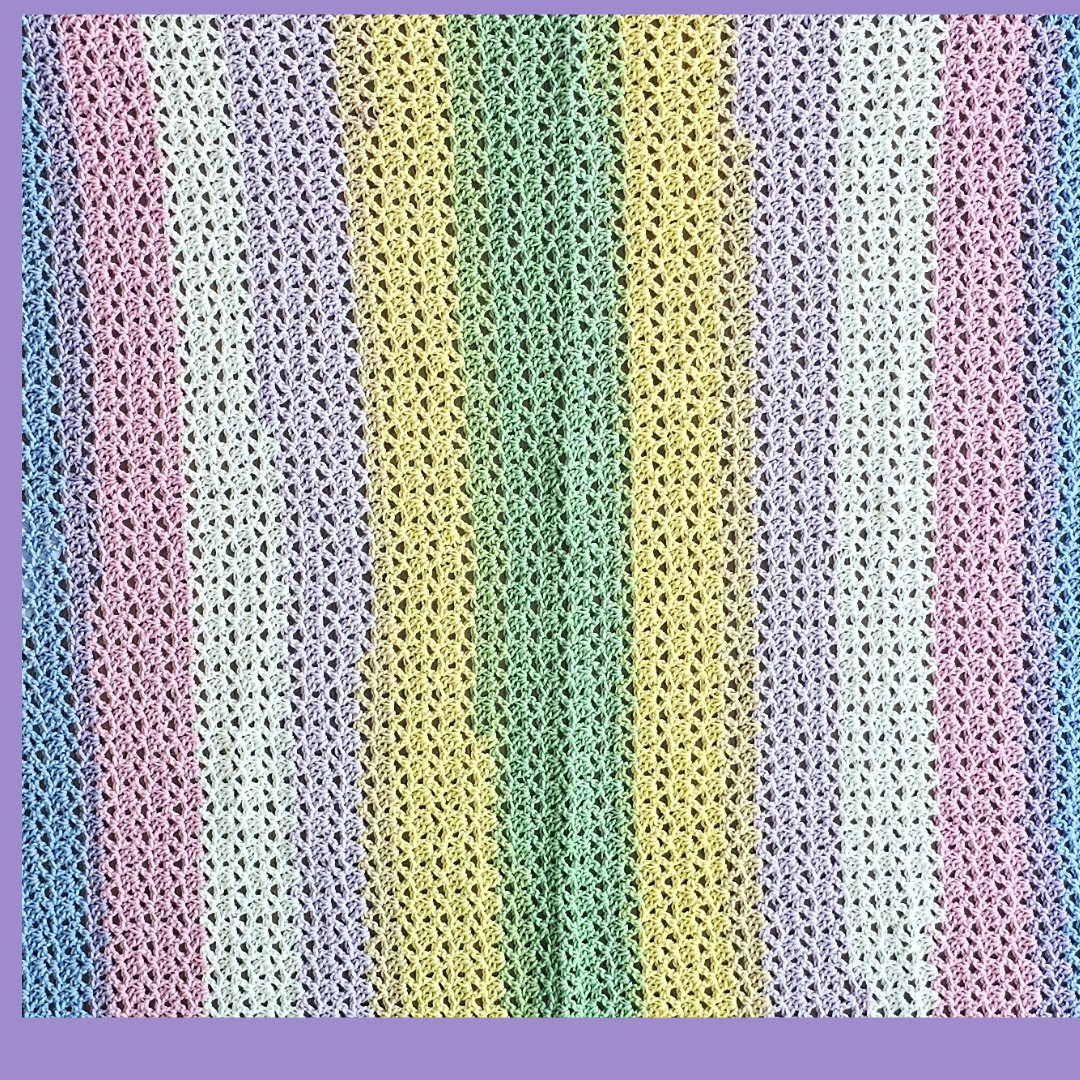 crochet striped throw