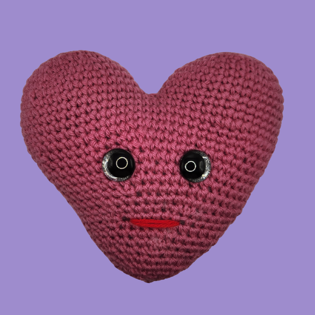 crochet heart stuffie